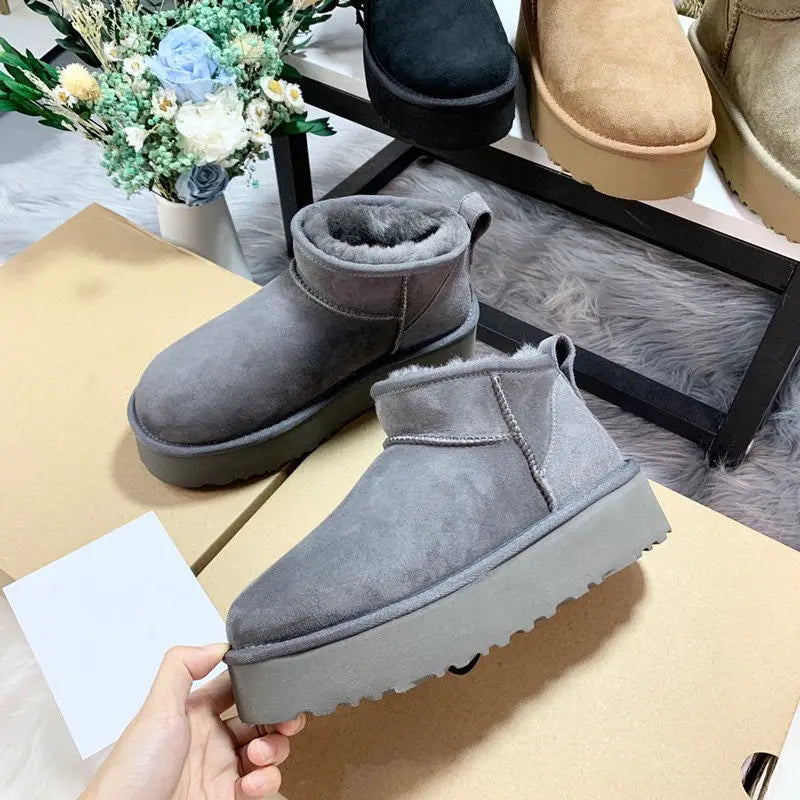 Warm Wool-Lined Platform Boots