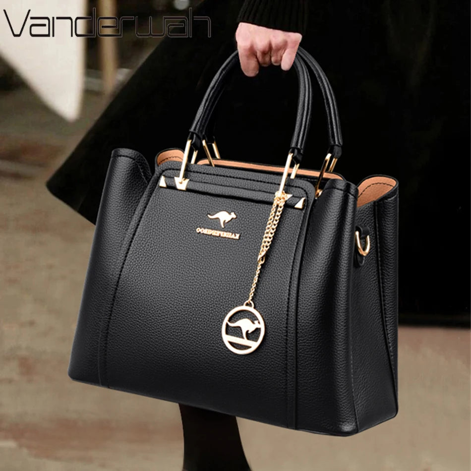 Women’s Luxury Layered Leather Shopper Tote