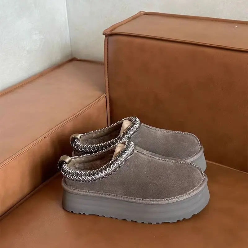 Warm Wool-Lined Platform Boots