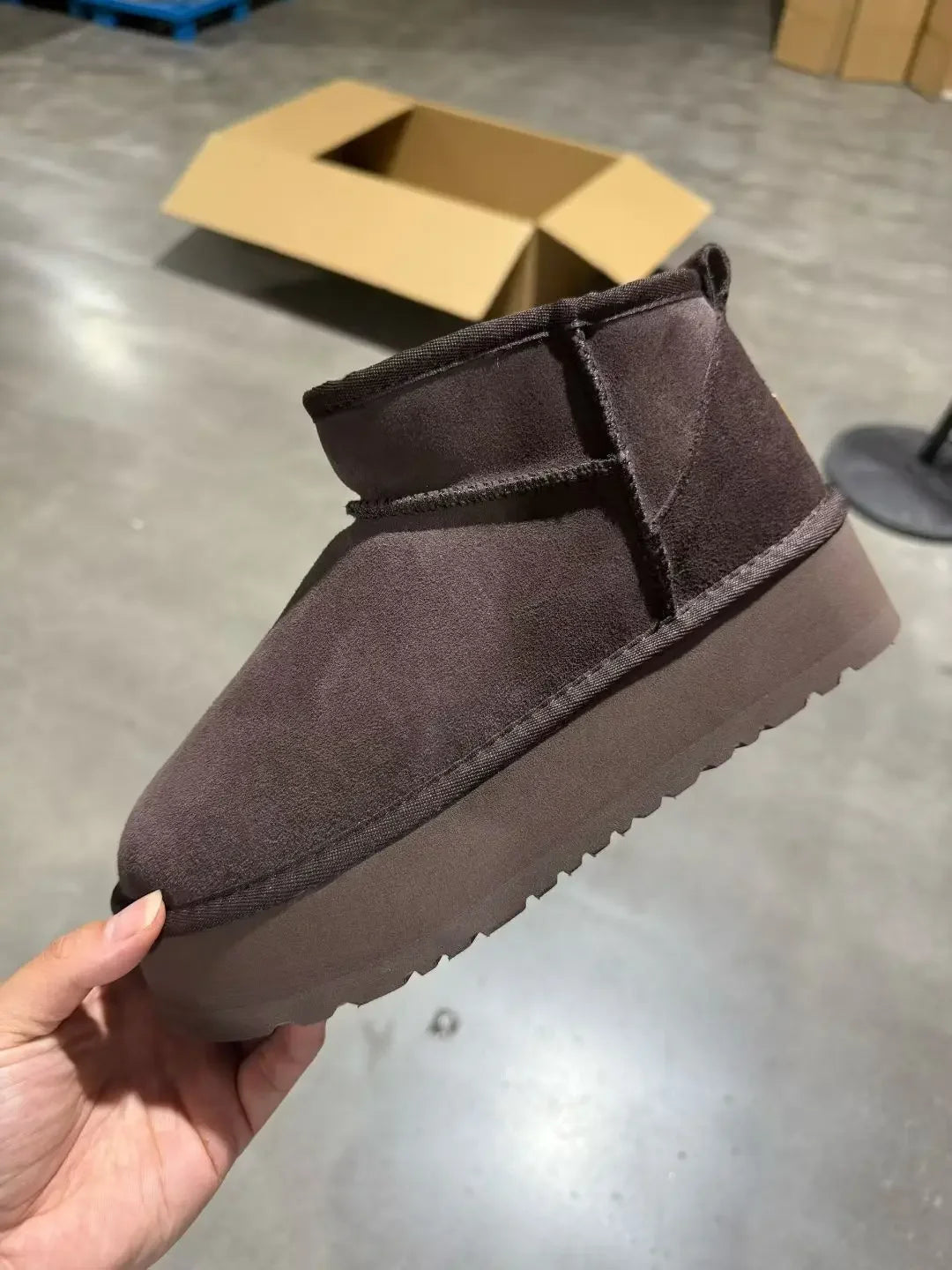 Warm Wool-Lined Platform Boots