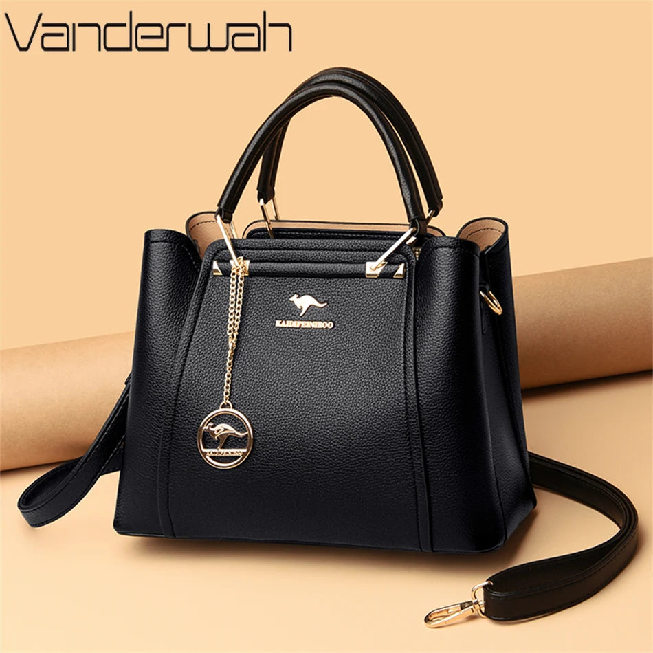 Women’s Luxury Layered Leather Shopper Tote